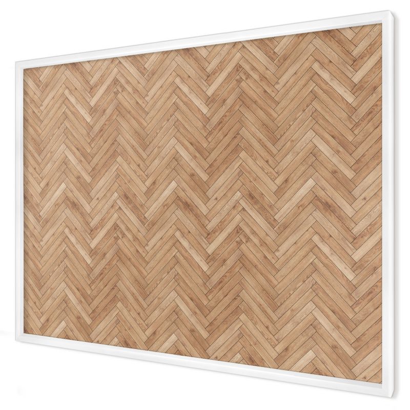 Tablica magnetyczna ozdobna Wallfluent 100x70 Wzór jodełki w białej ramie 1szt