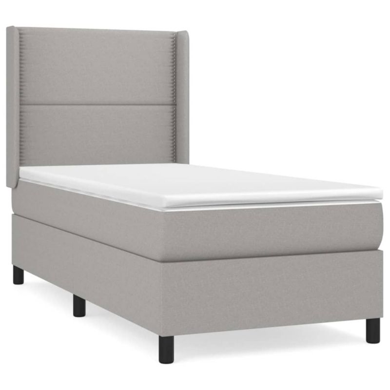 Łóżko kontynentalne WaszeMeble 90x190 cm jasnoszare WM-3131313 1 szt.