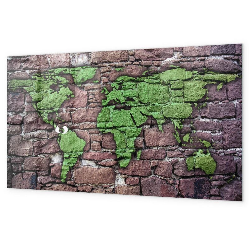 Tablica Magnetyczna Biurowa Tulup 120x60 cm Mapa świata cegła Na notatki i zdjęcia 1 kpl