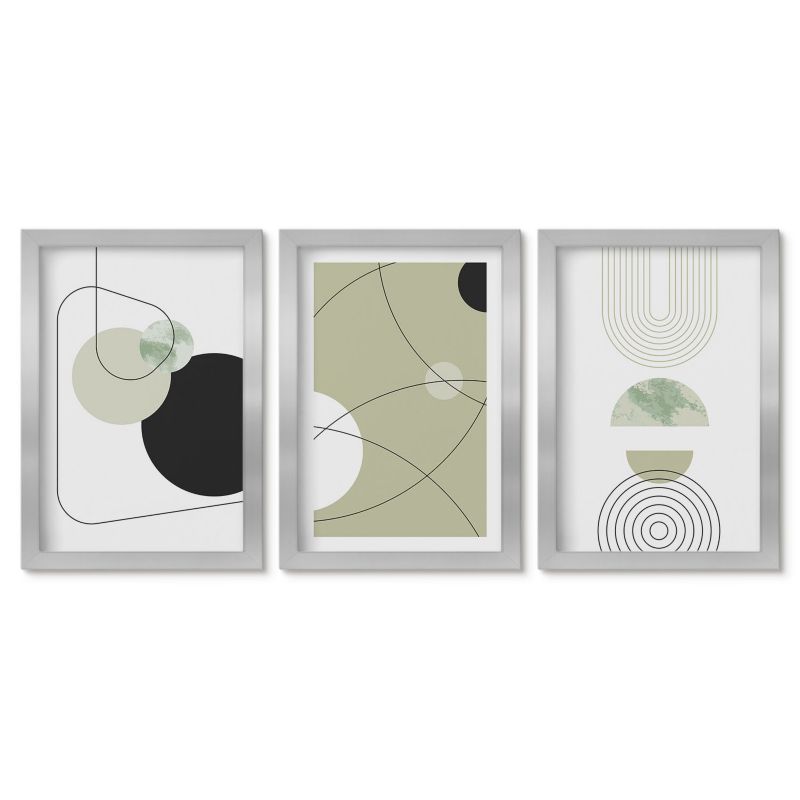 Komplet obrazów srebrna rama Tulup 20x30 cm Abstrakcyjne kształty kolory Dekoracja ścienna do przedpokoju 1 kpl