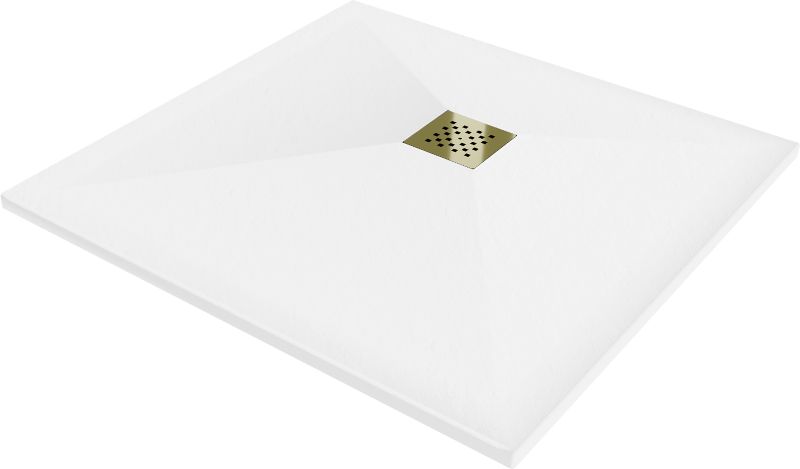 Brodzik kwadratowy Mexen Stone+ biały 90x90 cm 44109090-G 1 szt.