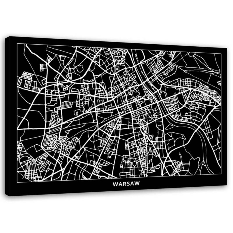 Obraz na płótnie Feeby Warszawa - plan miasta 30x20cm 1szt