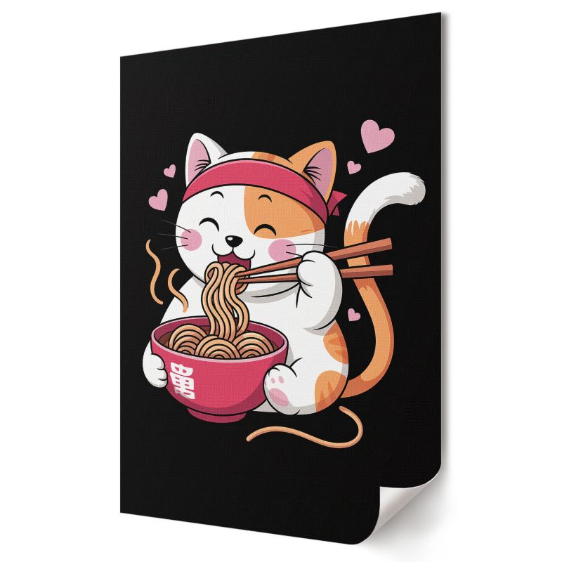 Plakat canvas Wallfluent Format A1 Kotek z makaronem Artysta Mila "Layer" Paradise 1 szt.