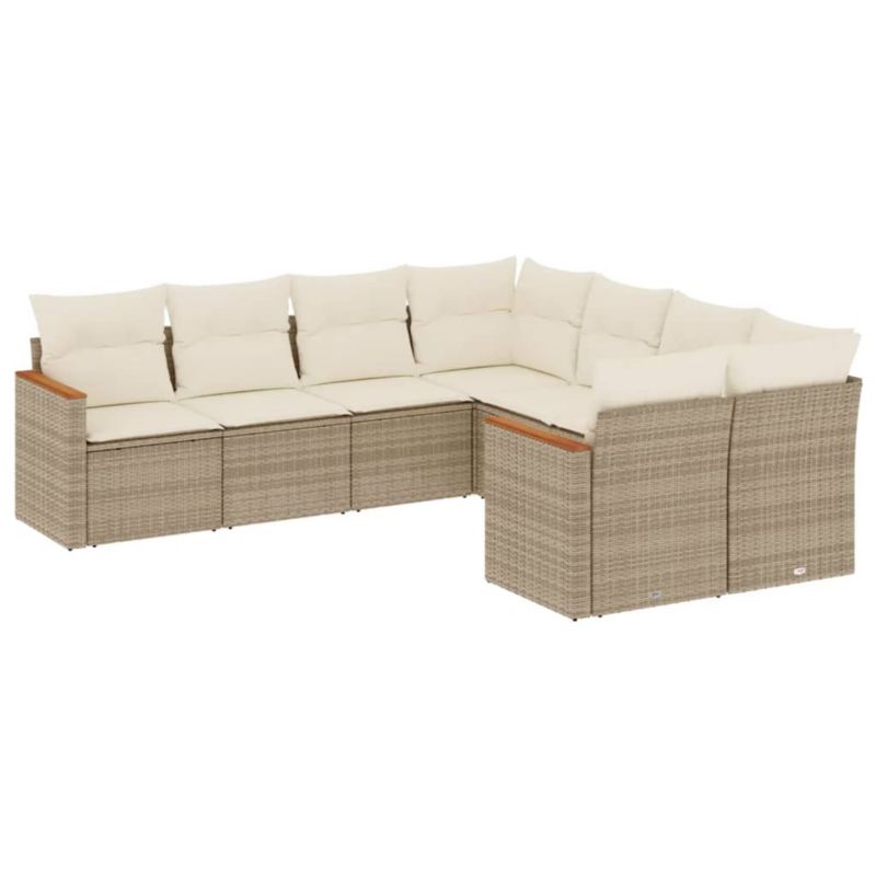 Zestaw mebli ogrodowych wypoczynkowy WaszeMeble polirattan beżowy z poduszkami WM-3258957 1 kpl