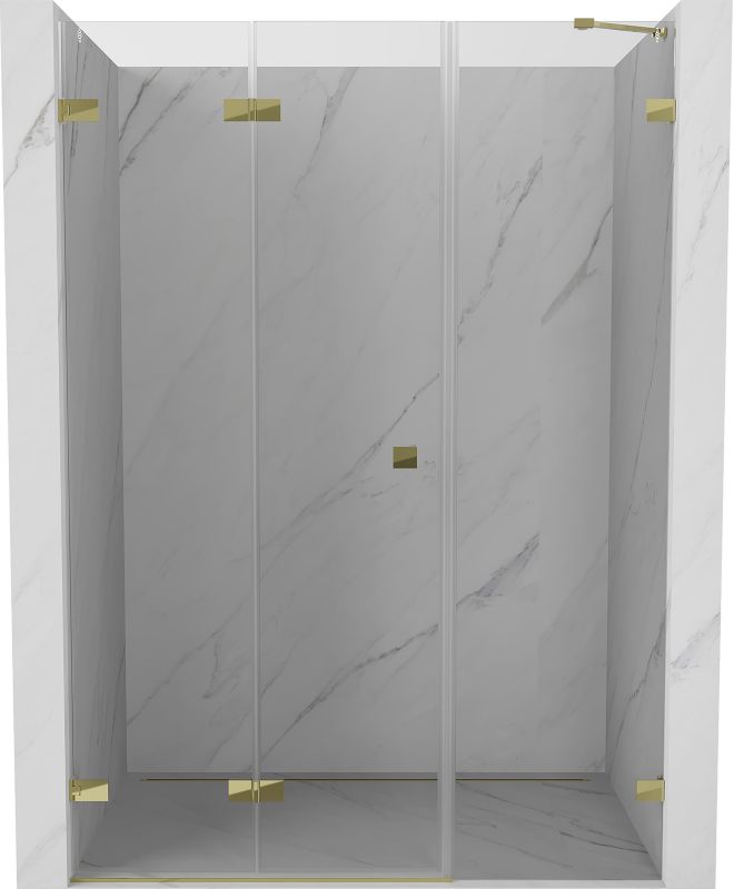 Drzwi prysznicowe składane Mexen Lunar-F złote 130x200 cm 836S-130-050-50-00-L 1 szt.