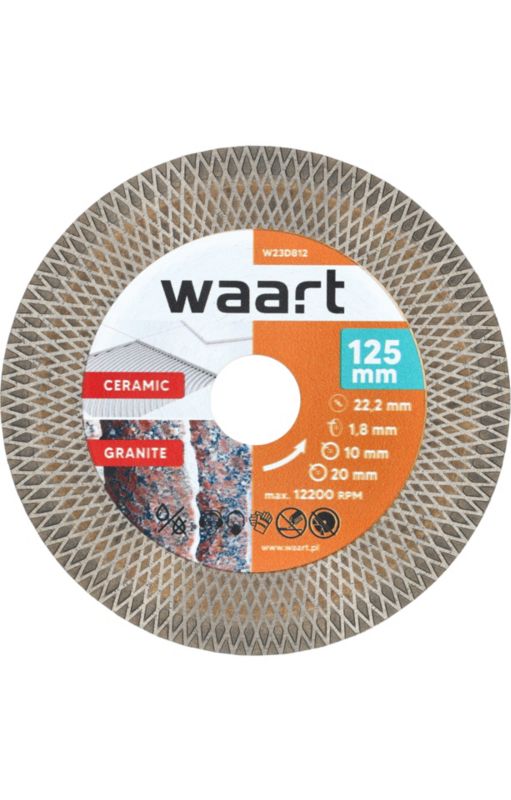 Tarcza diamentowa WAART 125 x 22.2 mm, do cięcia - fazowania, 1 szt.