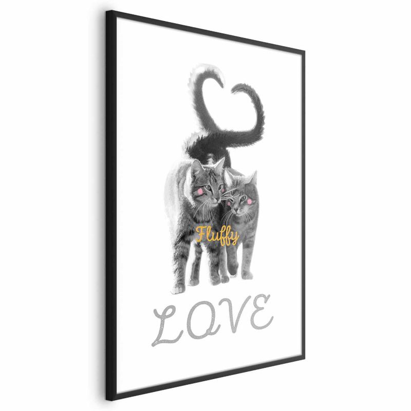 Plakat Artgeist Fluffy Love 21x30 cm z ramą czarną 1 szt