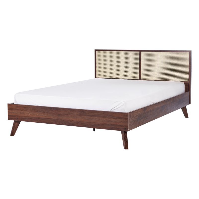 Łóżko Rattan Monpazier 140 x 200 cm Ciemnobrązowy 1 szt.