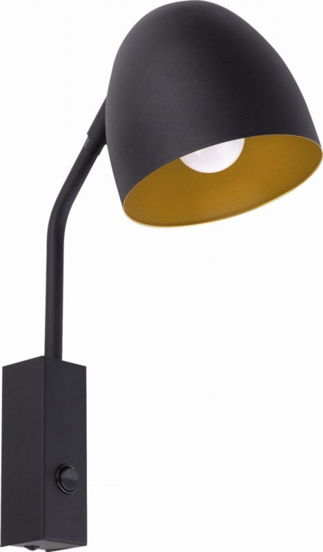 Kinkiet ścienny TK-Lighting Soho czarno-złoty 1 x E27 x IP20 wym: 34 x 13 x 27 cm - 1 szt.