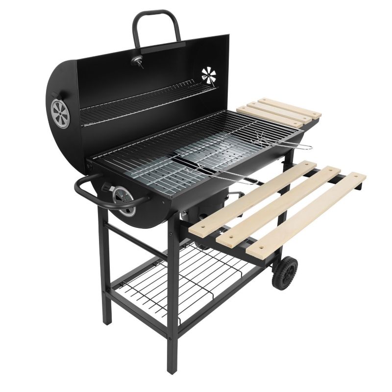 Grill Bauerkraft węglowy, zamykany, na kółkach z półkami i paleniskiem 1 szt.