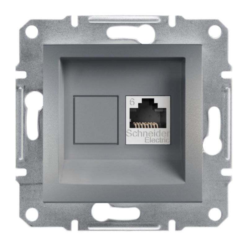 Gniazdo pojedyncze Schneider Electric komputerowe RJ45 6 UTP stal 1 szt.