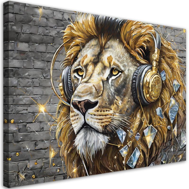 Obraz do salonu sypialni Feeby Lew Dj Muzyka 90x60 cm 1szt