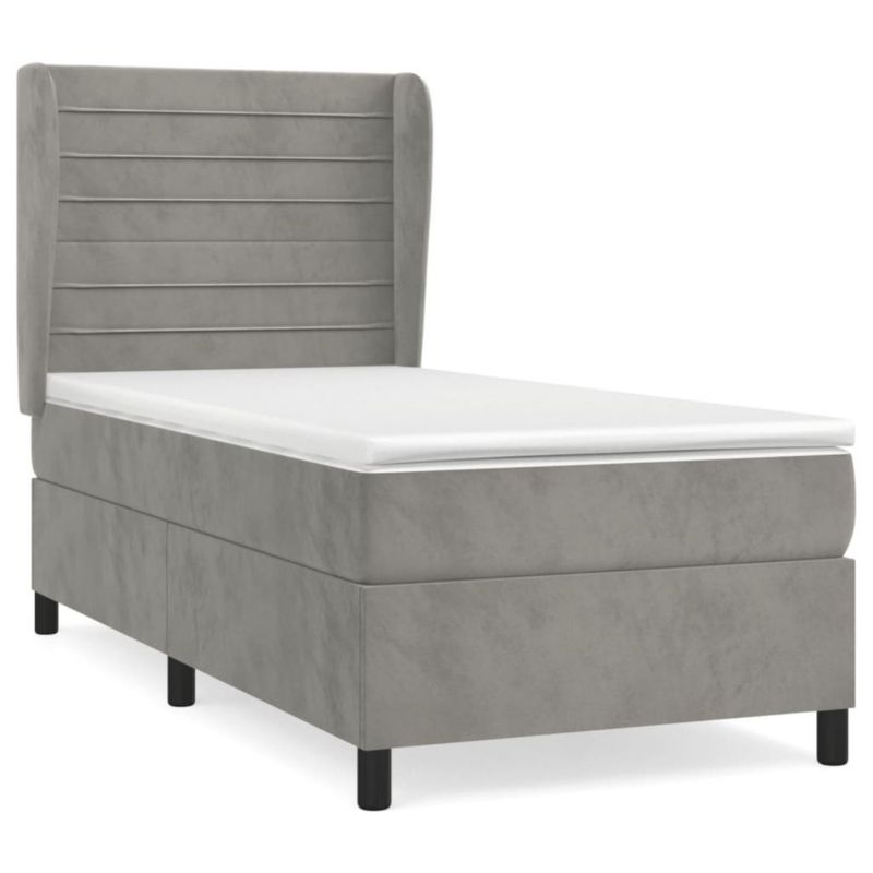 Łóżko kontynentalne WaszeMeble 100x200 cm jasnoszare WM-3129255 1 szt.
