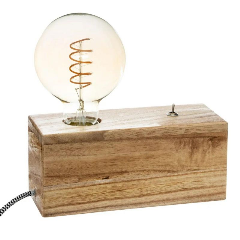 Lampka na drewnianej podstawie Tibu Atmosphera brązowa 8 cm 1 szt.