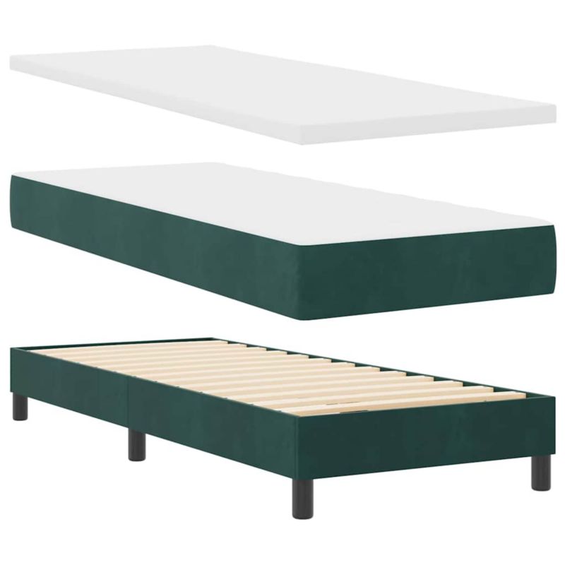 Łóżko z materacem WaszeMeble 80x200 cm Ciemna zieleń tkanina WM-3341387 1 szt.