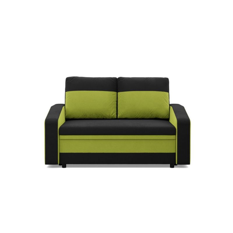 Sofa TYLETEGOTU rozkładana AURELO mikrofaza czarny zielony 1 szt