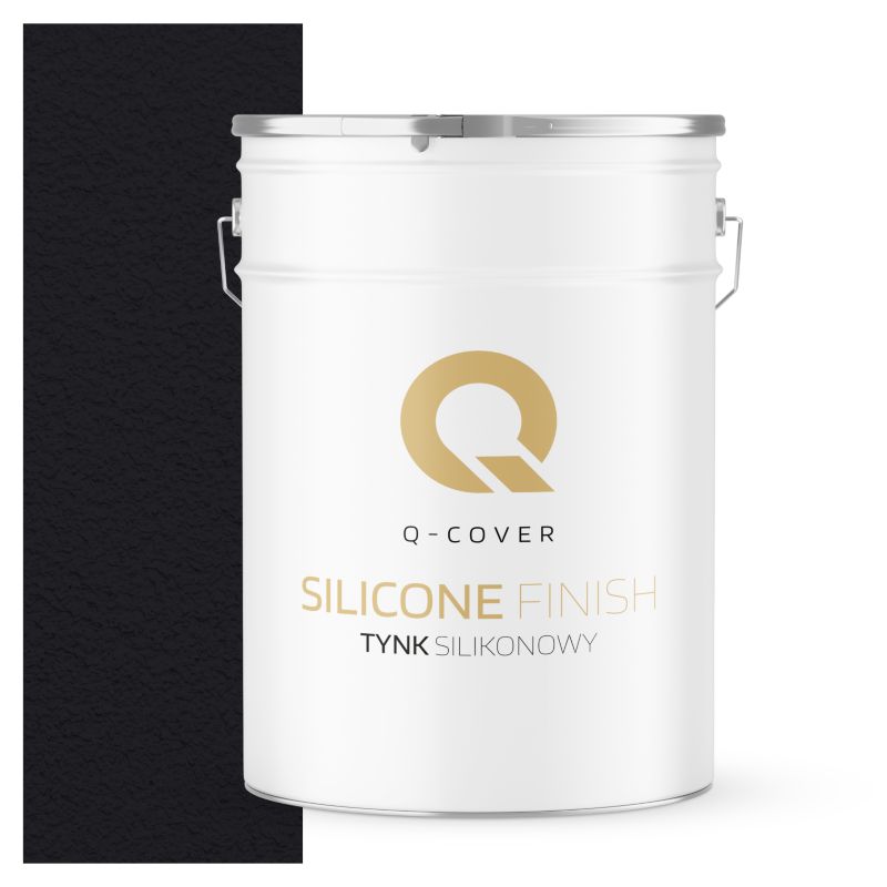 Tynk Silikonowy Elewacyjny Baranek 1.00mm Q-Cover Czarny głęboki RAL9005 25KG