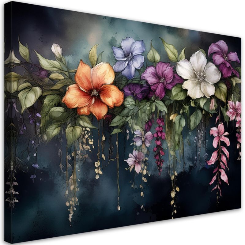 Obraz do salonu sypialni Feeby Kwiaty Rośliny Botanika 100x70 cm 1szt