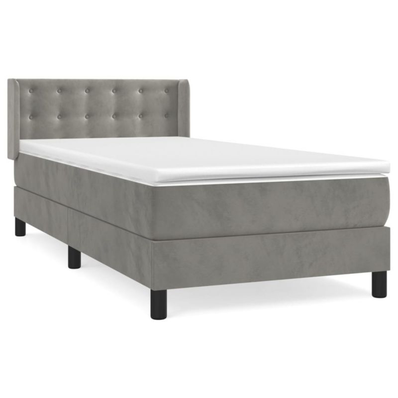 Łóżko kontynentalne WaszeMeble 90x200 cm jasnoszare WM-3131177 1 szt.