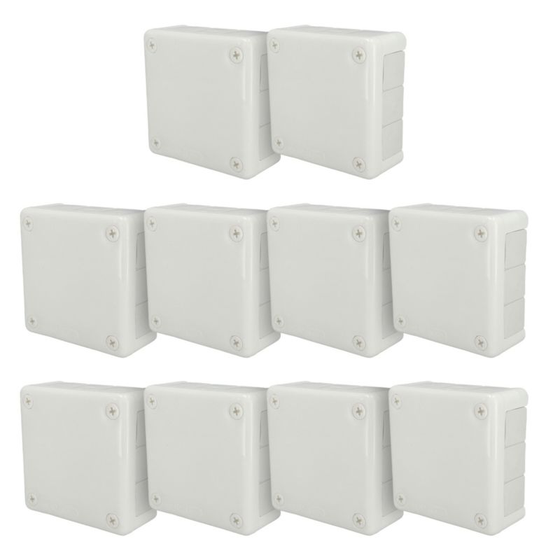 Puszka natynkowa EDO hermetyczna 118x118x46mm 12-wlotowa, z dławikami gumowymi, IP55 zamknięcie "na wkręty", biała 10szt.
