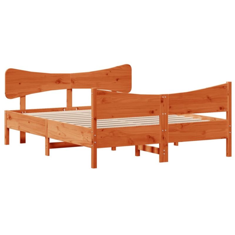 Łóżko drewniane WaszeMeble 140x200 cm brąz WM-3216383 1 szt.