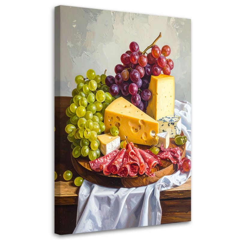 Obraz pionowy do kuchni jadalni restauracji Feeby Deska wędlin i serów 70x100cm 1szt