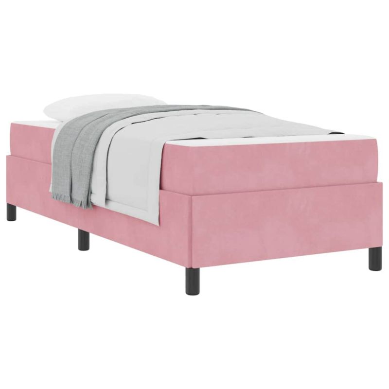 Łóżko z materacem WaszeMeble 80x200 cm Różowy tkanina WM-3399029 1 szt.