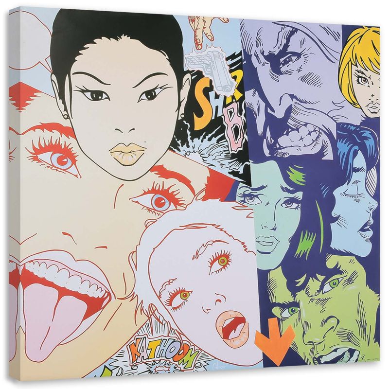 Obraz na płótnie Feeby Komiksowe twarze pop art 30x30cm 1szt