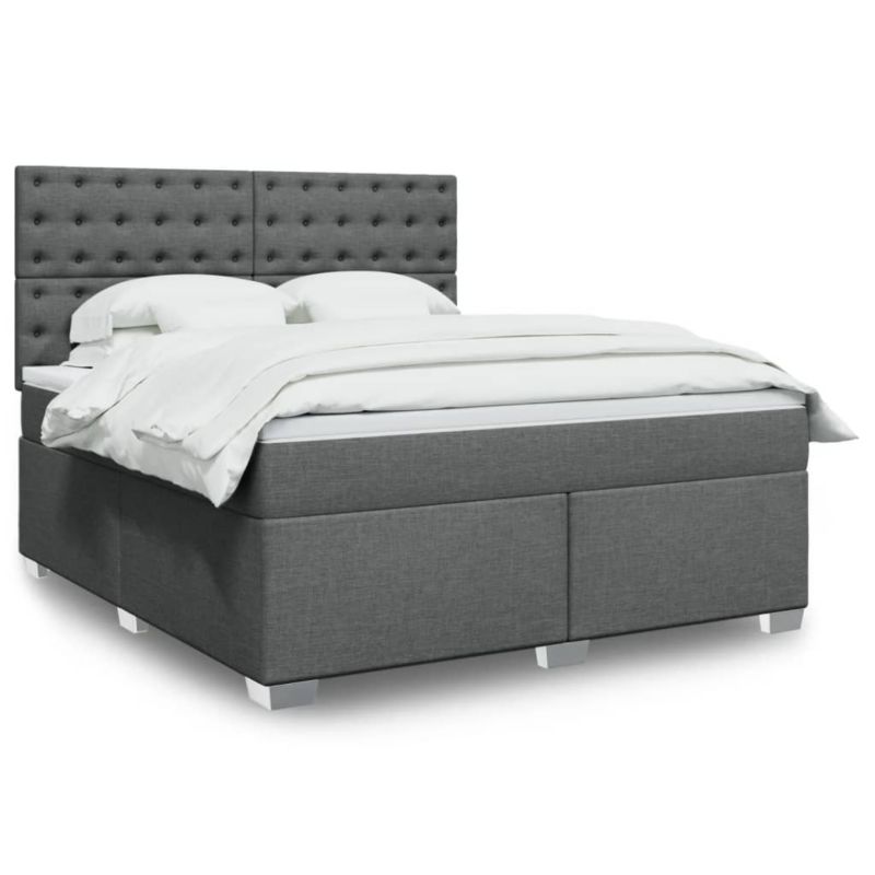 Łóżko z materacem WaszeMeble 180x200 cm Ciemnoszary tkanina z LED WM-3292882 1 szt.