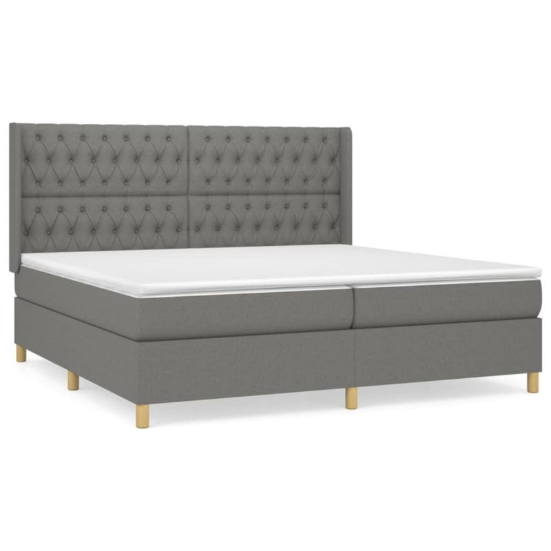 Łóżko kontynentalne WaszeMeble 200x200 cm ciemnoszara WM-3132258 1 szt.