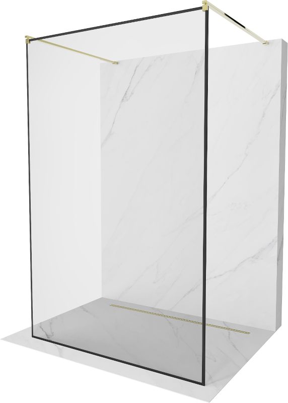 Ścianka prysznicowa Mexen Kioto czarny wzór 110x200 cm 800-110-002-50-70 1 szt.