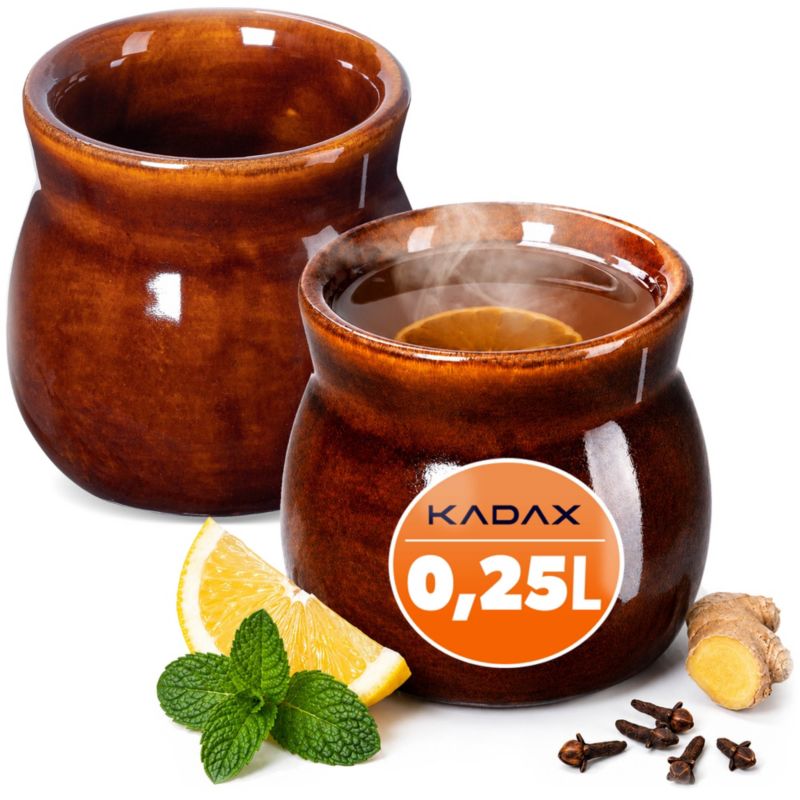 Kubki KADAX Do Grzańca Grzanego Wina 250ml Zestaw Brązowy 2 szt.