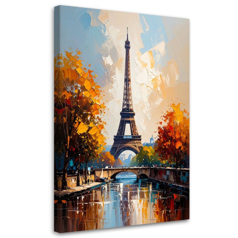 Obraz do salonu biura Feeby Wieża Eiffla Paryż Jesienny pejzaż 60x90cm 1szt