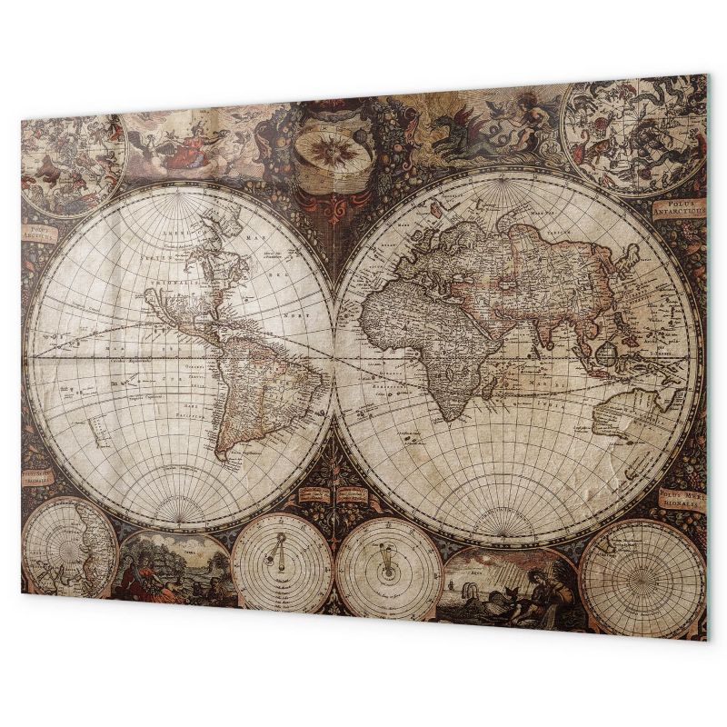 Tablica Magnetyczna Do Kuchni Tulup 60x40 cm Archiwalna mapa Z magnesami neodymowymi 1 kpl