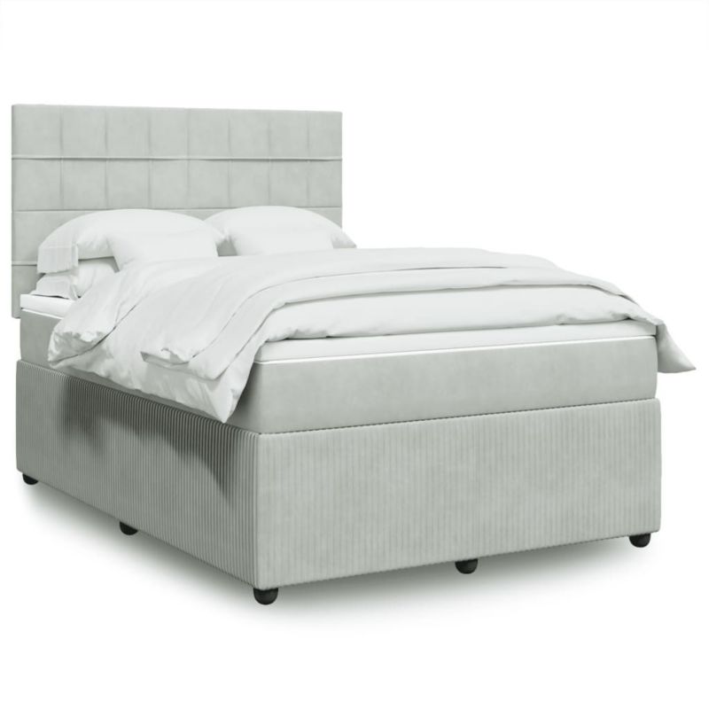 Łóżko kontynentalne WaszeMeble 140x190 cm jasnoszare WM-3294634 1 szt.