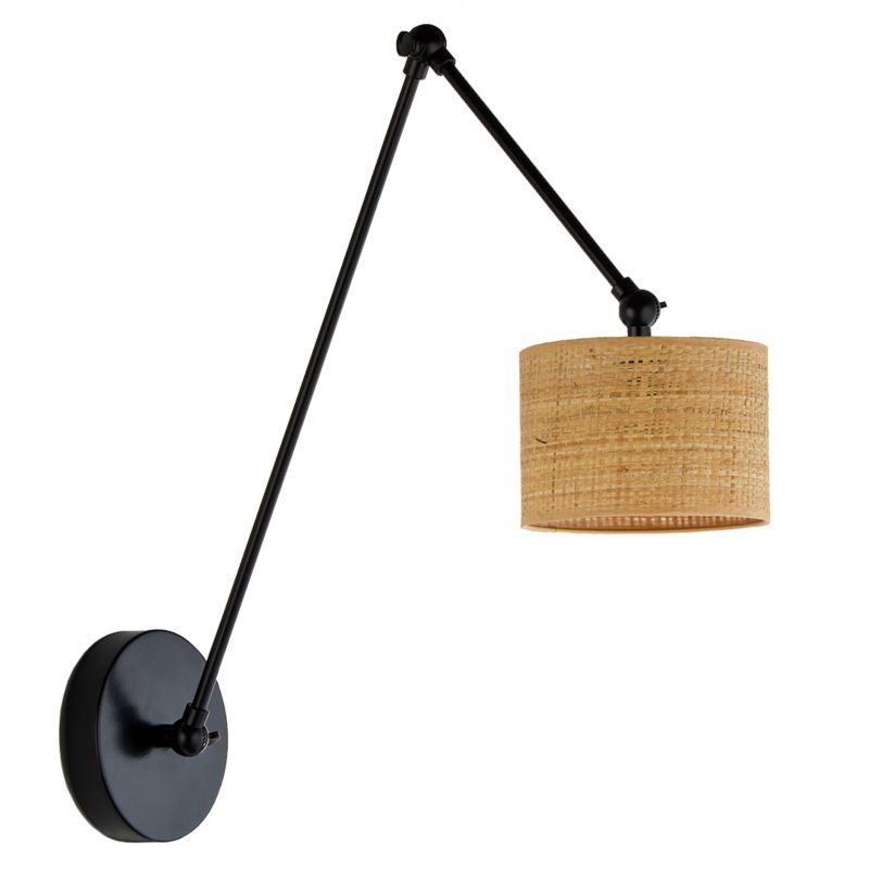 Kinkiet Volta Light Factory Soul Czarny/Rattan Abażur 1xE27 1szt.