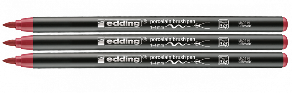 3x Pisak do powierzchni ceramicznych edding 4200, 1-4mm, 1 sztuka, karminowy
