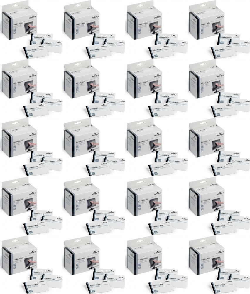20x Chusteczki do czyszczenia ekranów, tabletów i laptopów Durable Screenclean, 50 sztuk
