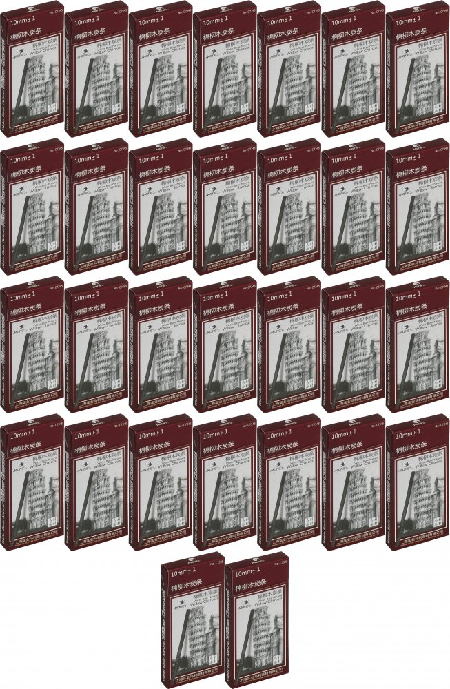 50x Węgiel naturalny C 7345 Maries, 5 sztuk, 10 mm, czarny