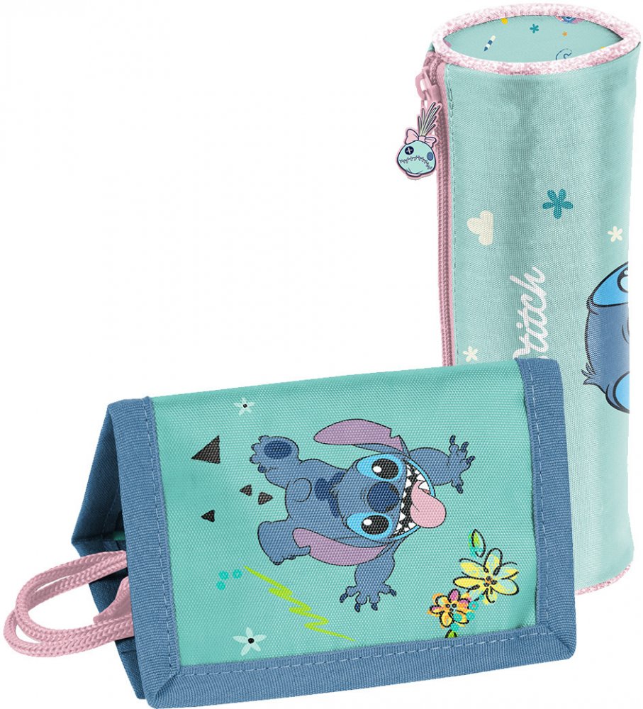 Zestaw: Piórnik szkolny tuba + Portfel Paso Disney Stitch