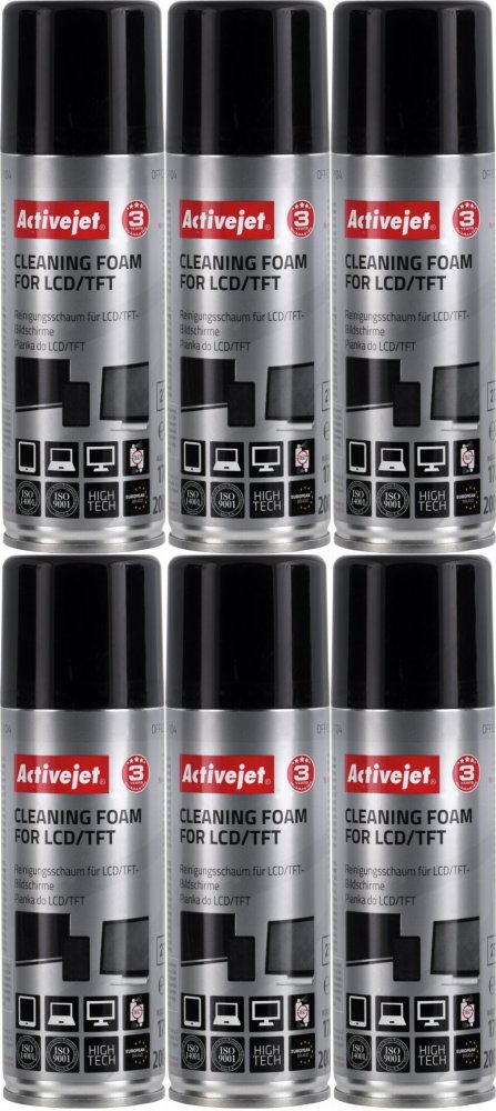 6x Pianka do czyszczenia matryc LCD/TFT Activejet AOC-104, 200ml