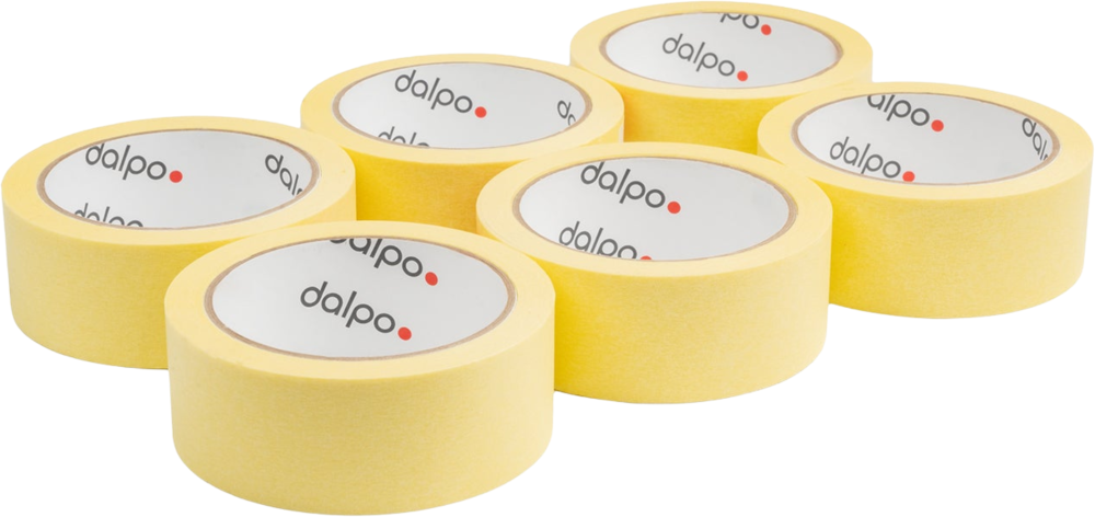 6x Taśma maskująca Dalpo, 38mm x 33m, żółty