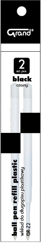 Wkład wielkopojemny Grand GR-Z2, plastikowy, 1mm, 2 sztuki, czarny