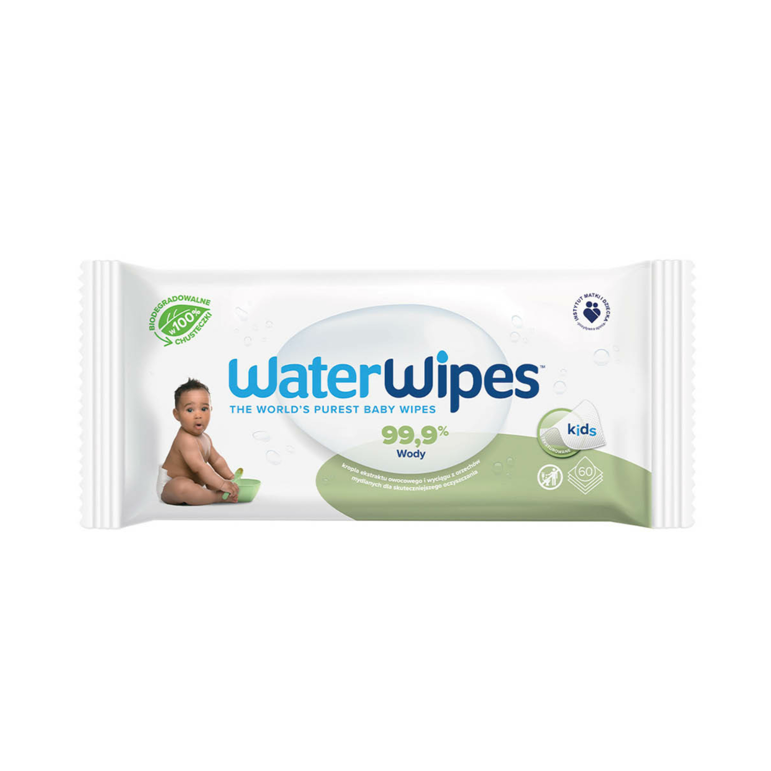 Waterwipes - chusteczki nawilżane 99,9% wody, 60 sztuk