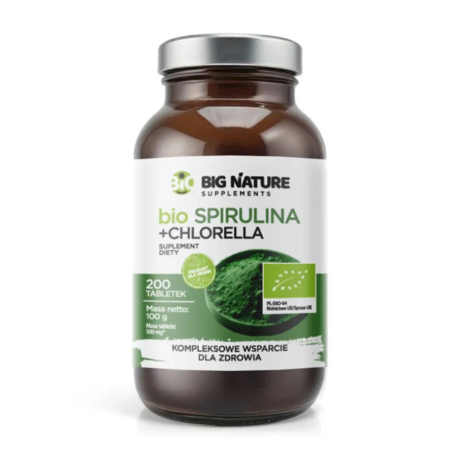 Big nature bio spirulina + chlorella, 200 tabletek