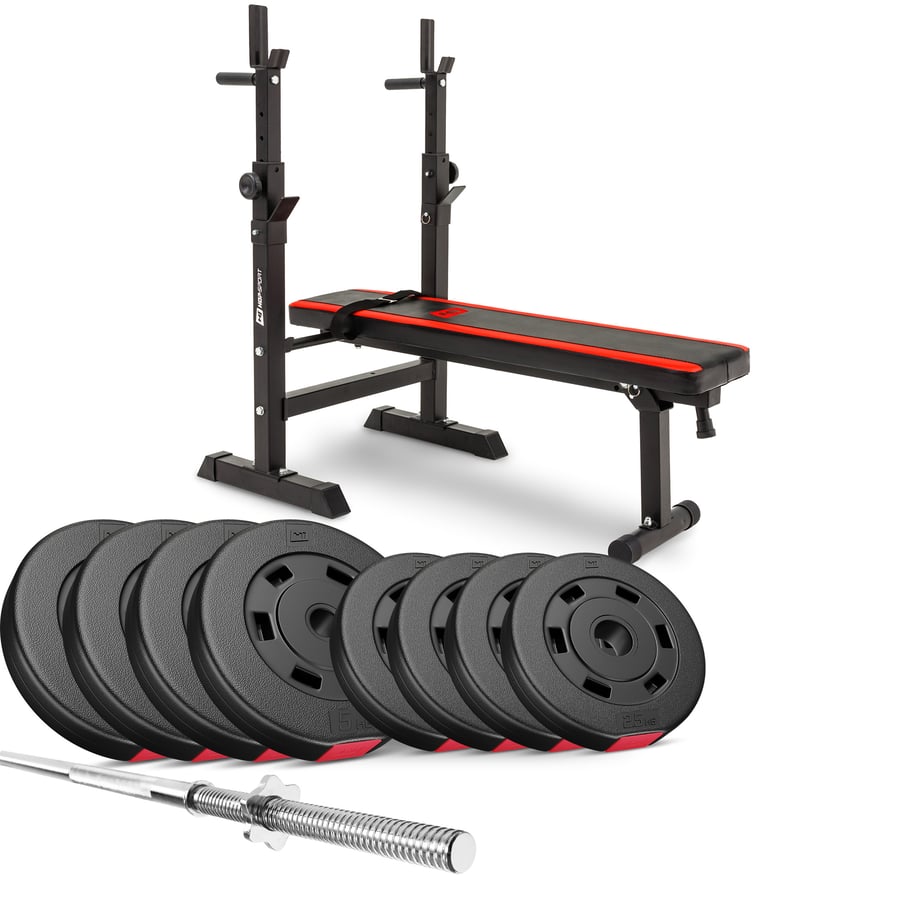 Set d’haltères en plastique 39 kg avec banc de musculation HS-1080