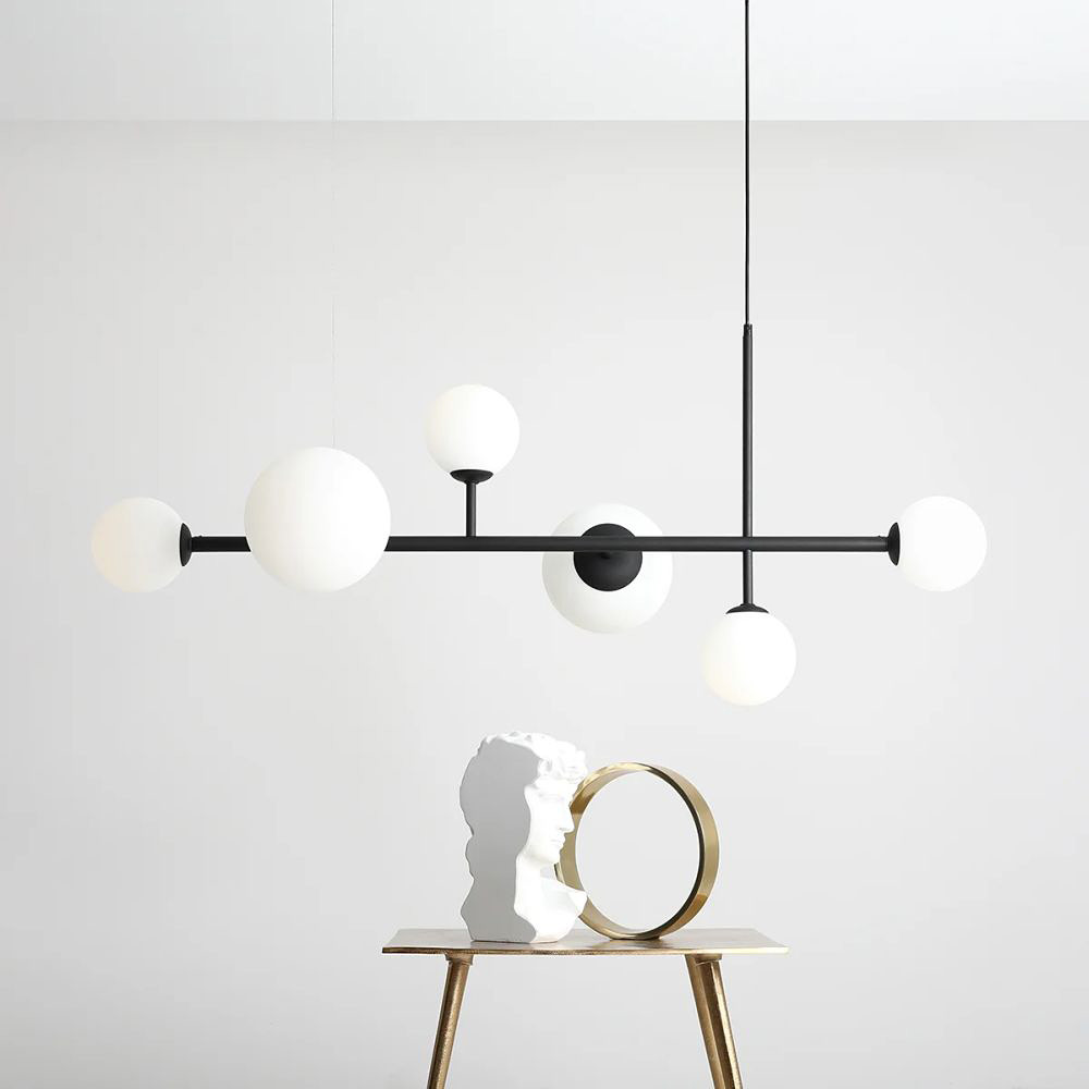Aldex Dione 6 lampa wisząca 4x10W+2x15W czarna/biała 1092K1