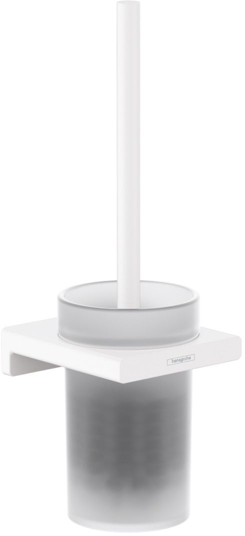 Hansgrohe AddStoris szczotka toaletowa z pojemnikiem ścienna szkło/biały mat 41752700