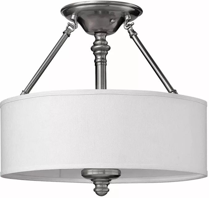 Elstead Lighting Sussex lampa podsufitowa 3x60 W nikiel HK-SUSSEX-SF
