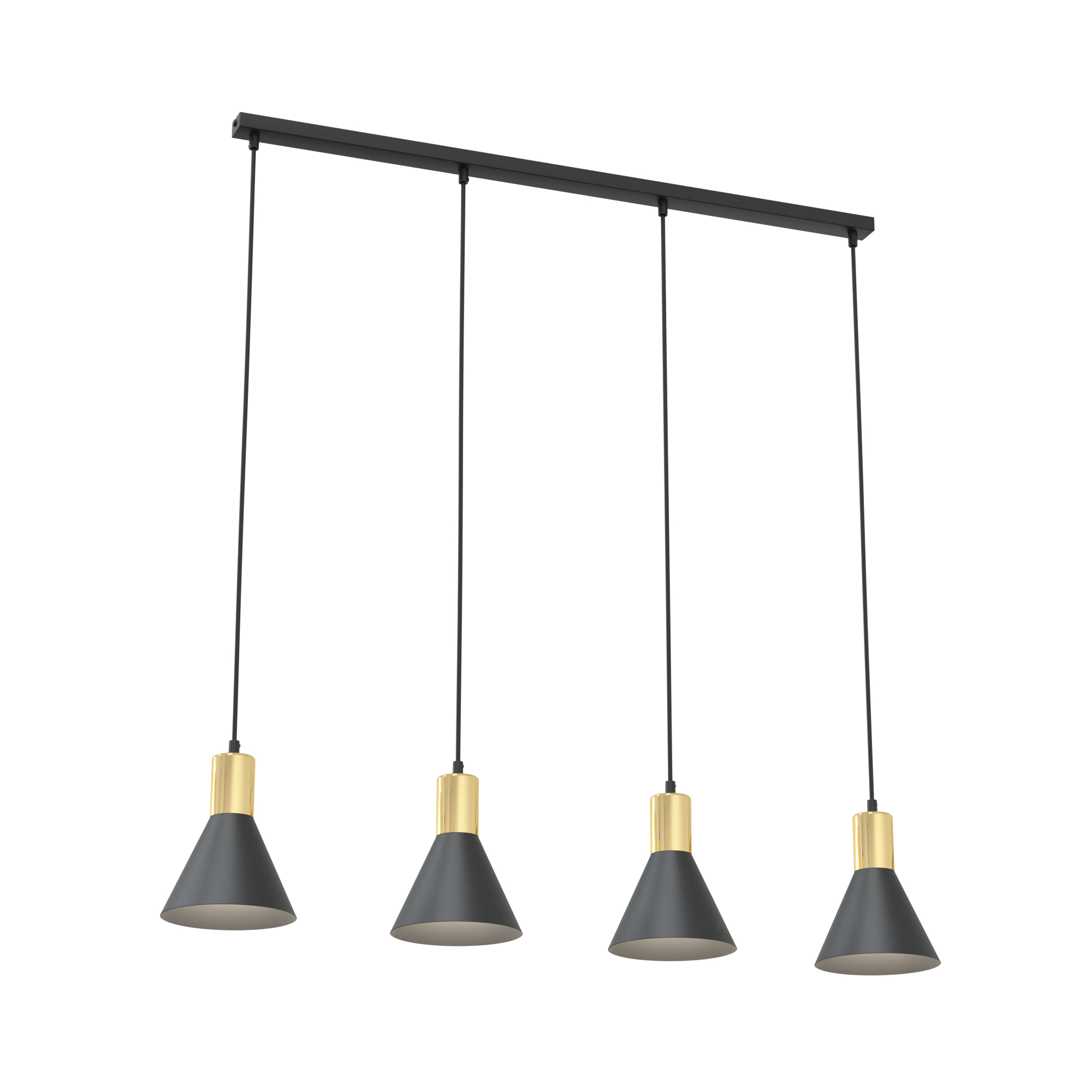 Darmowa Dostawa - Lampa wisząca 4x10 W czarna-złota Emibig Rosa 13884
